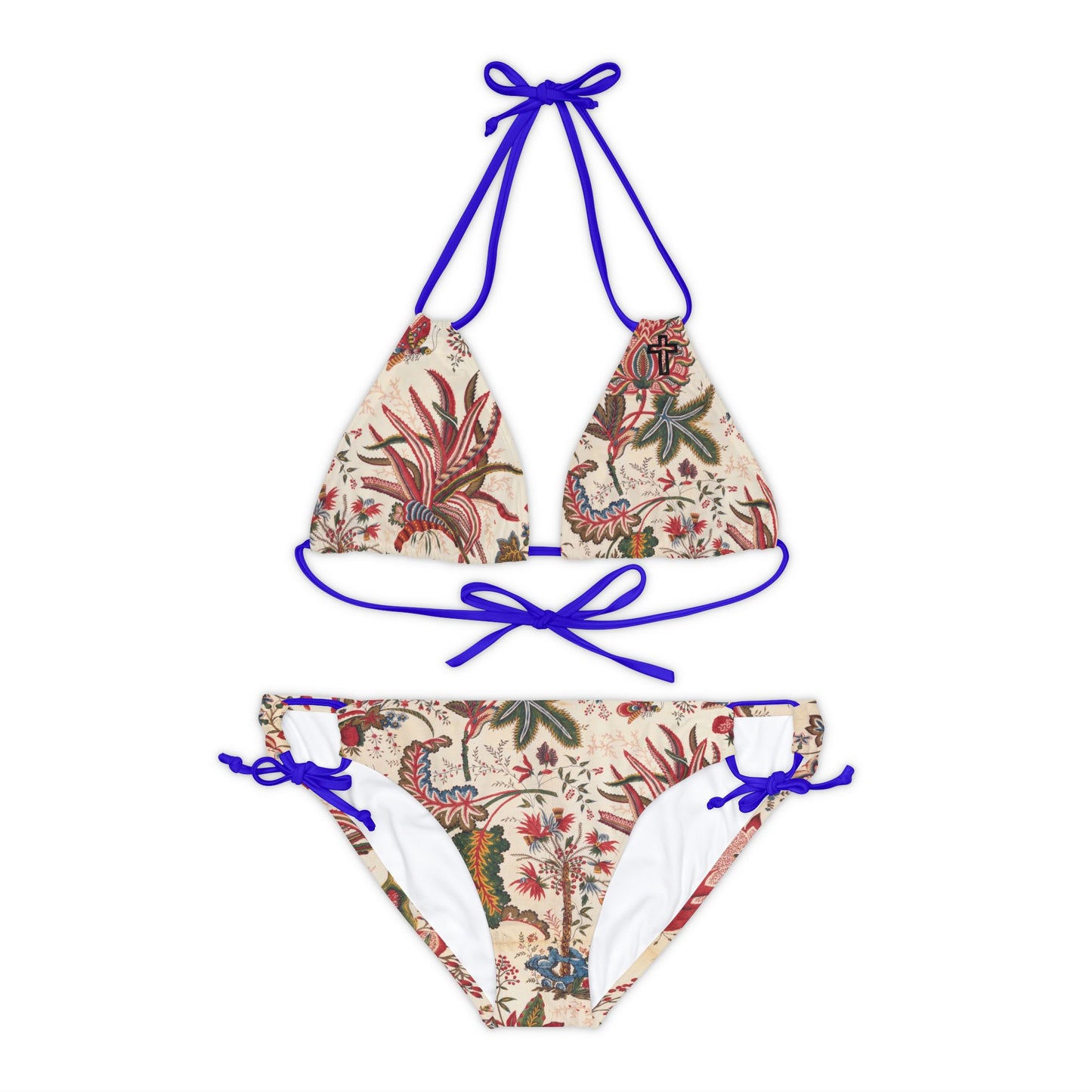 Tropical Cross Floral Strappy Bikini Set