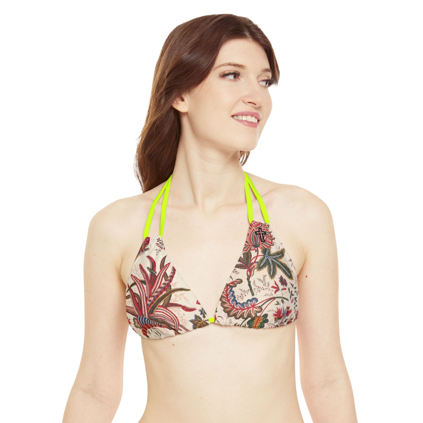 Tropical Cross Floral Strappy Bikini Set