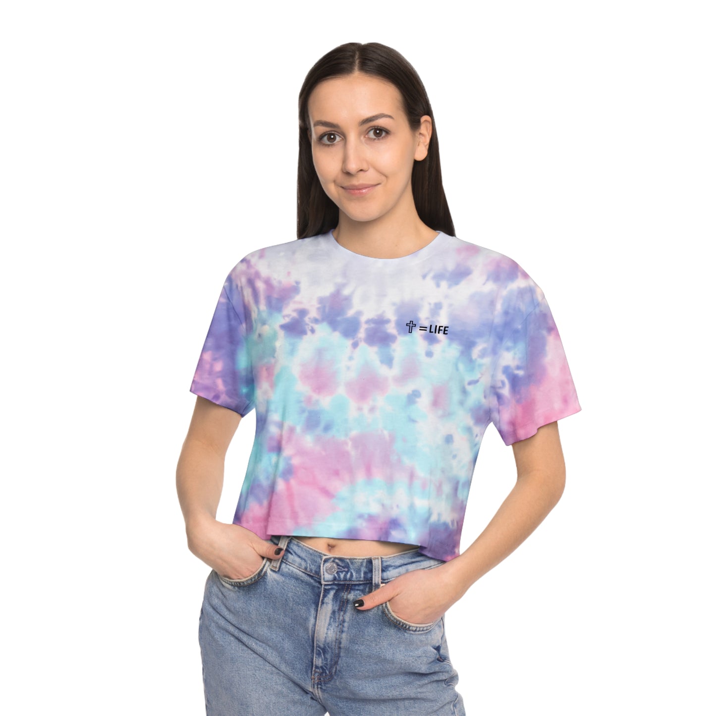 Women's Cross Tie-Dye Crop Tee