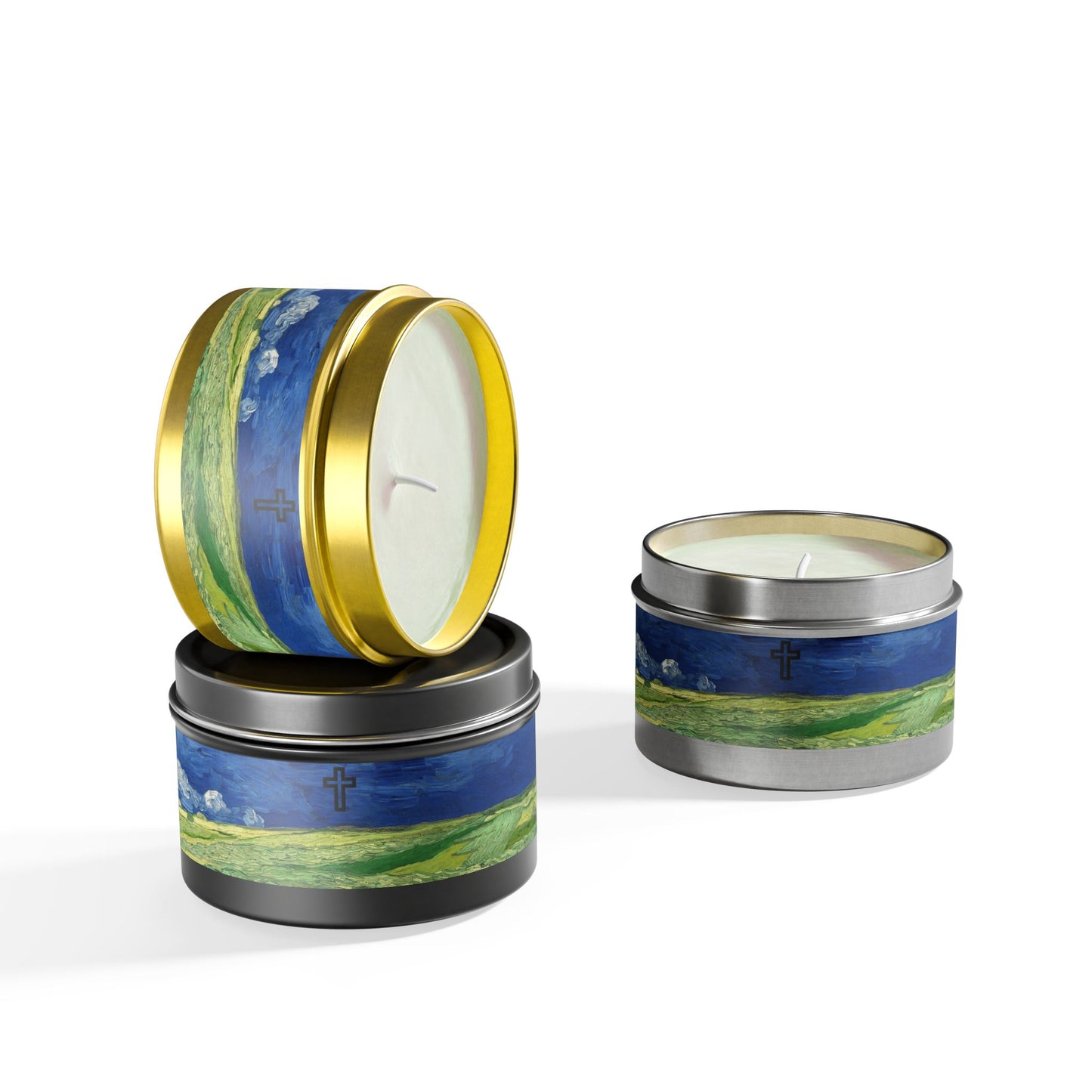 Cross Tin Candles