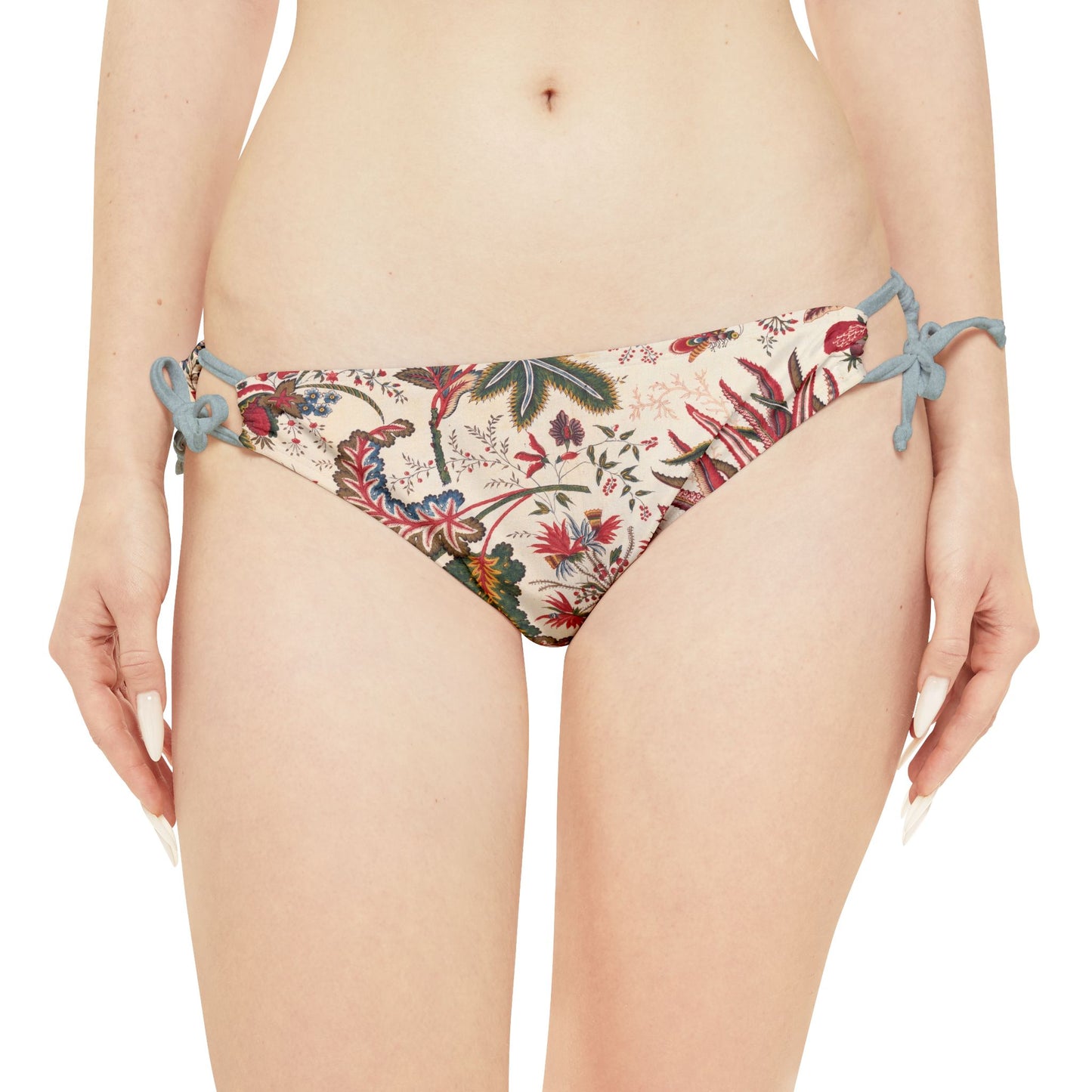 Tropical Cross Floral Strappy Bikini Set