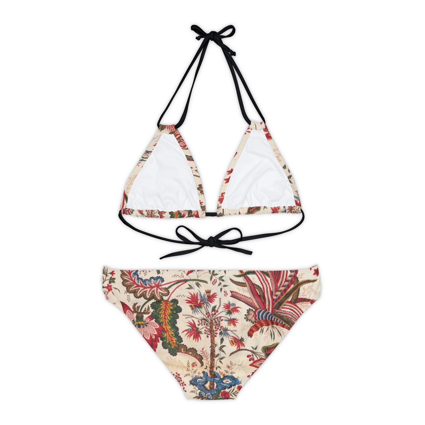 Tropical Cross Floral Strappy Bikini Set