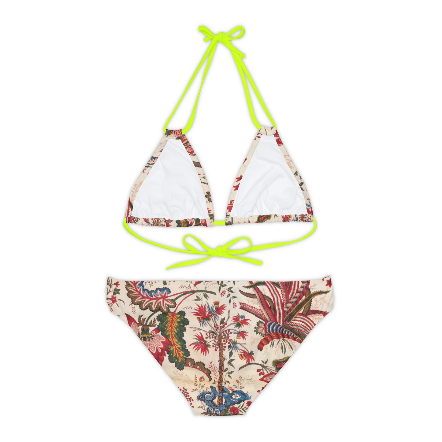 Tropical Cross Floral Strappy Bikini Set