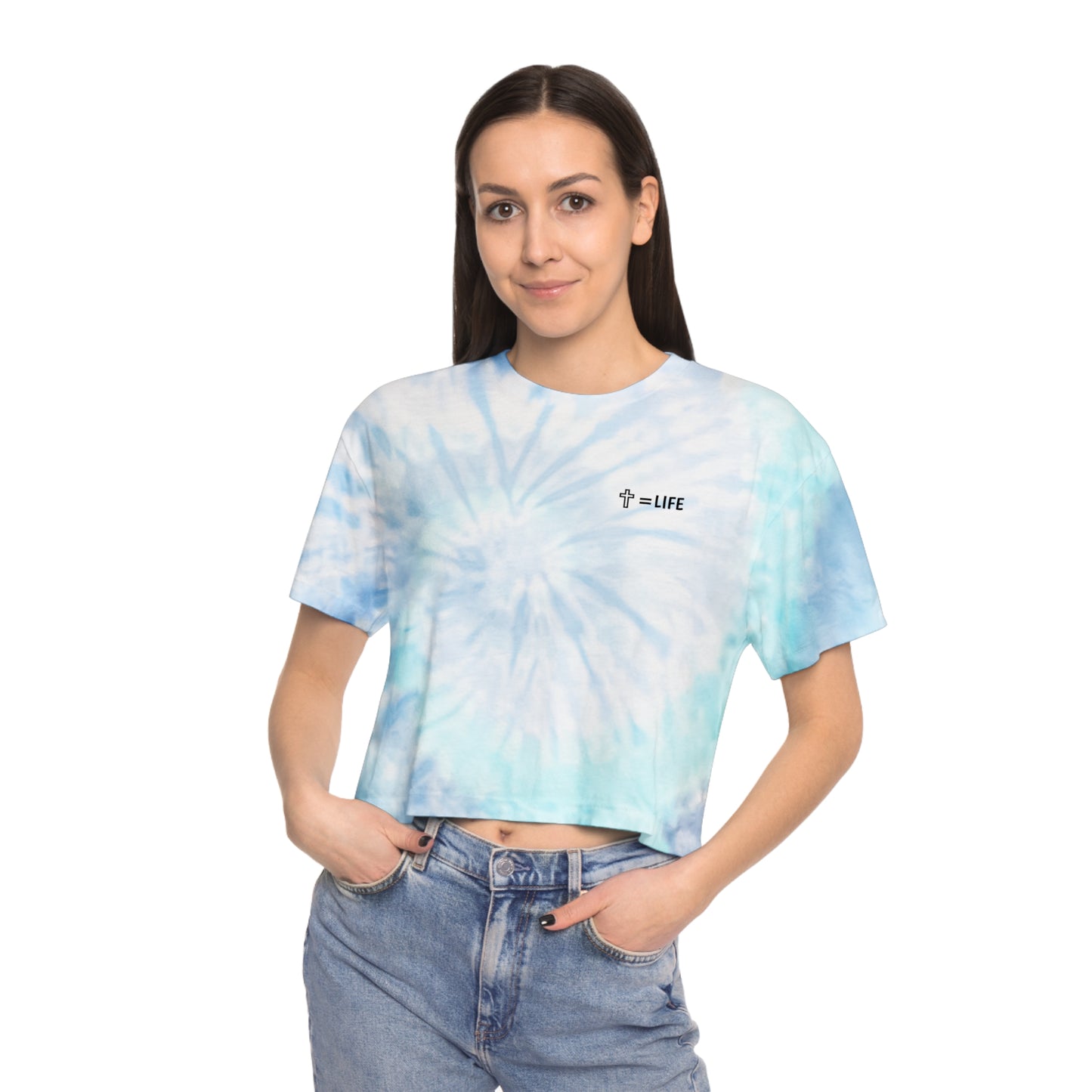 Women's Cross Tie-Dye Crop Tee