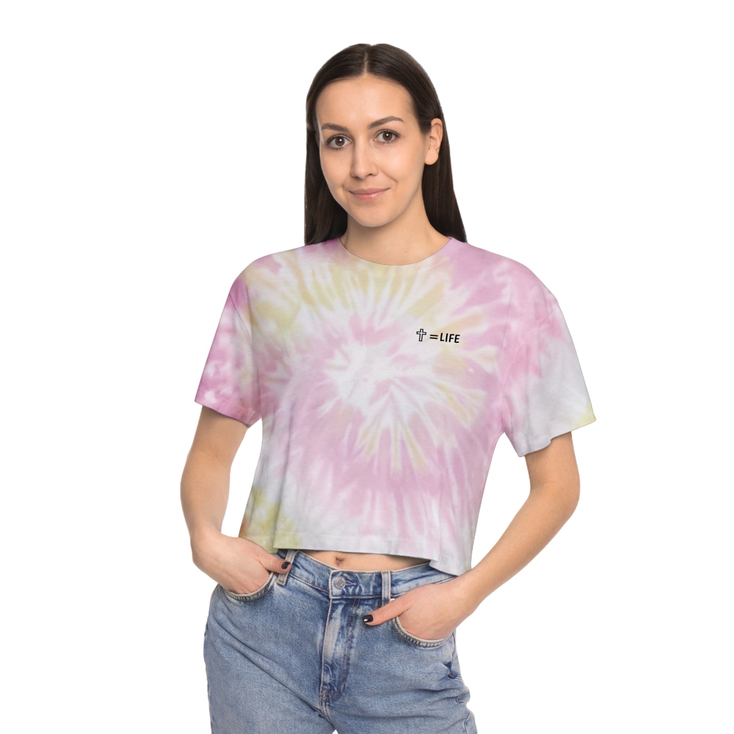 Women's Cross Tie-Dye Crop Tee