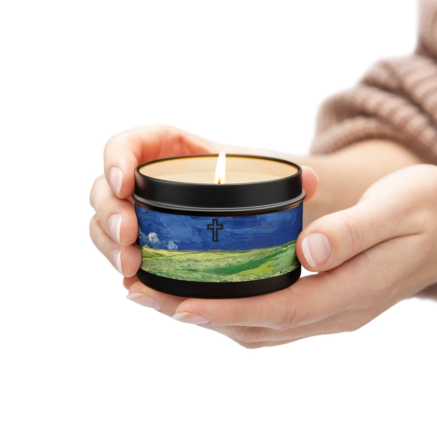Cross Tin Candles