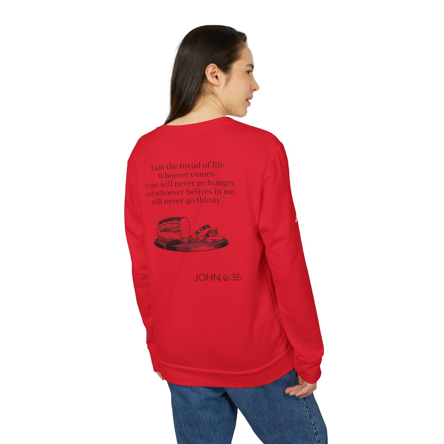 adidas® Unisex "Bread of Life" Fleece Crewneck Sweatshirt