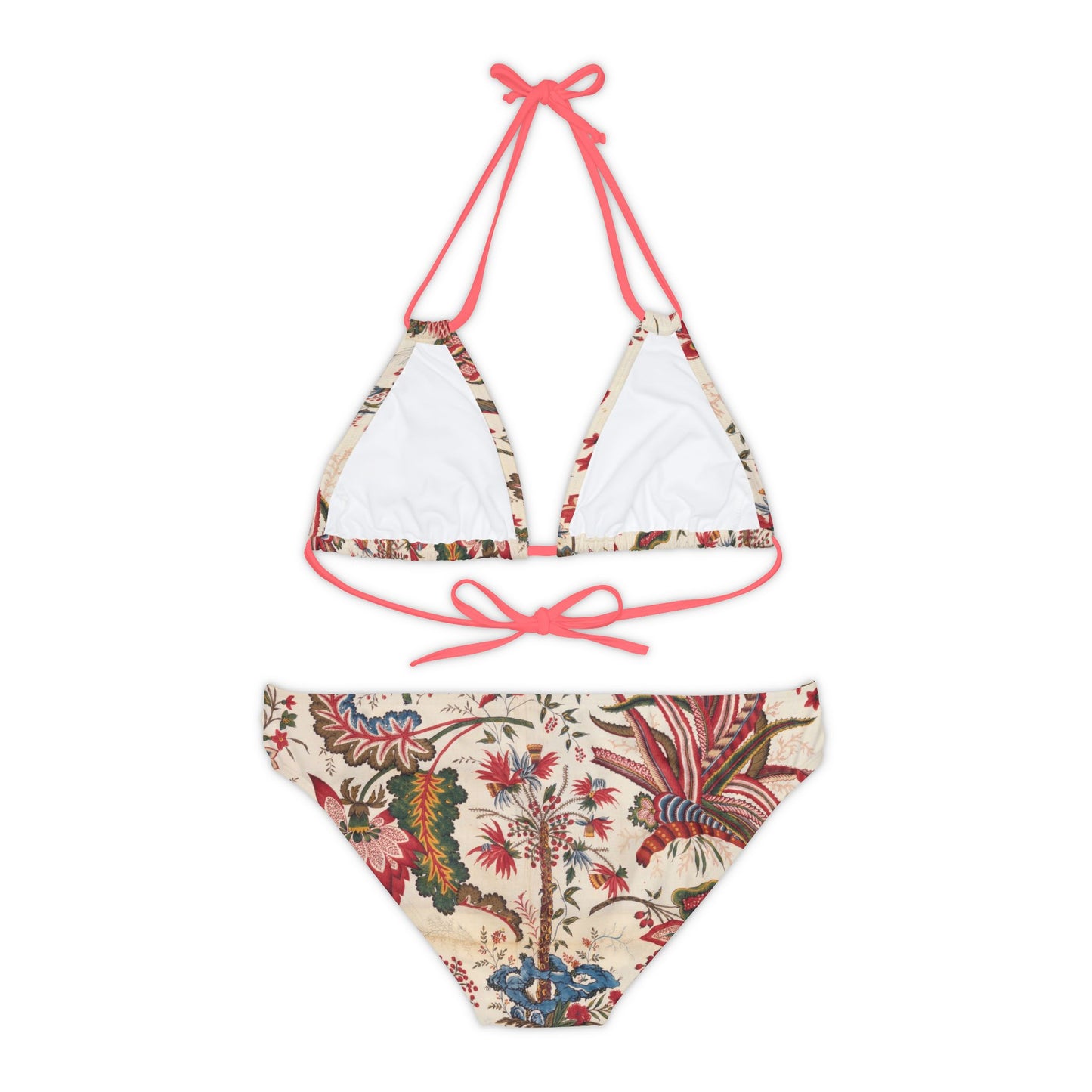 Tropical Cross Floral Strappy Bikini Set