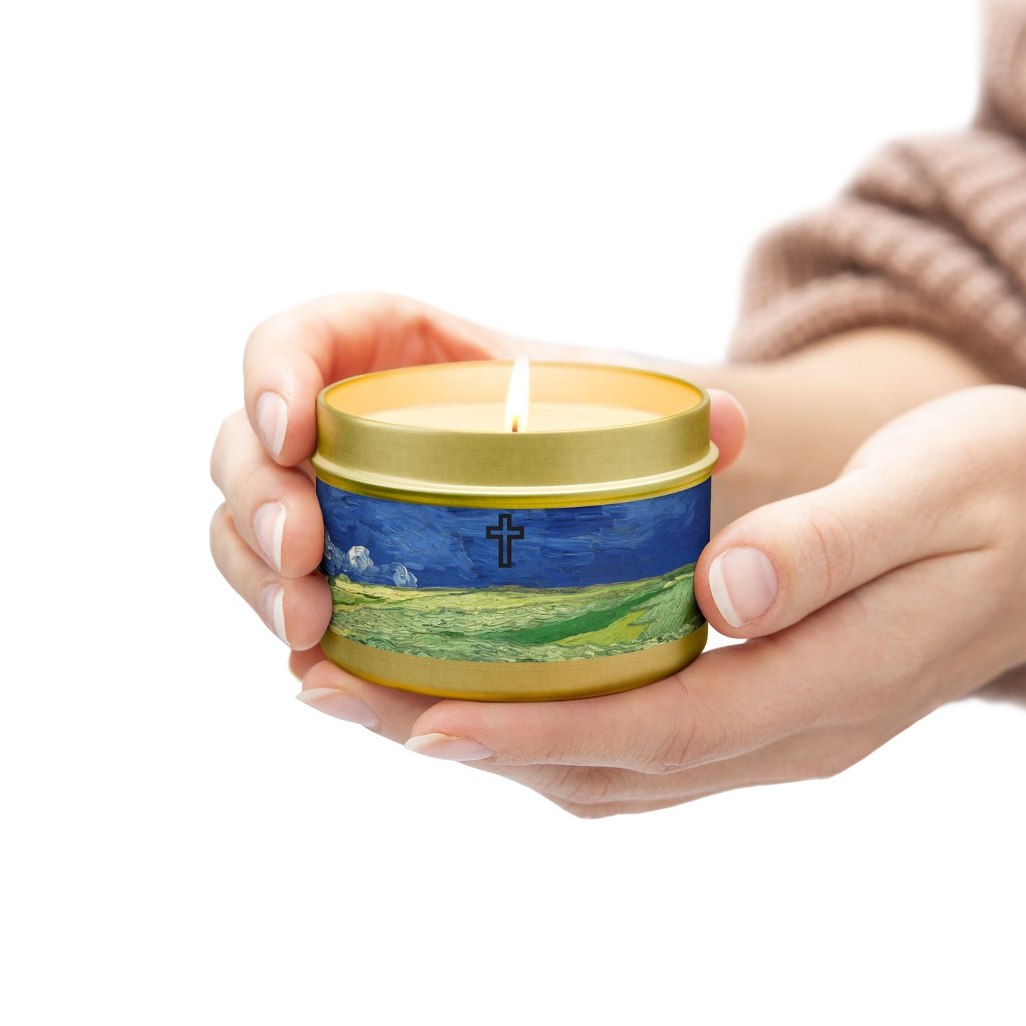 Cross Tin Candles