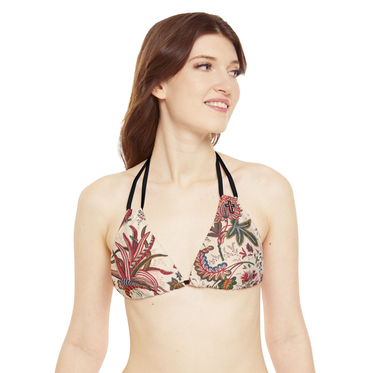 Tropical Cross Floral Strappy Bikini Set