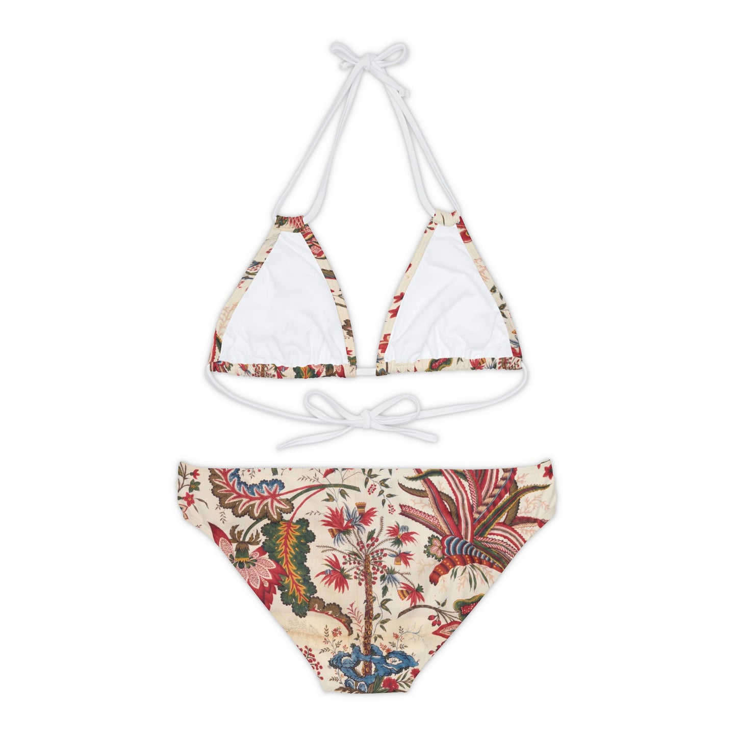 Tropical Cross Floral Strappy Bikini Set