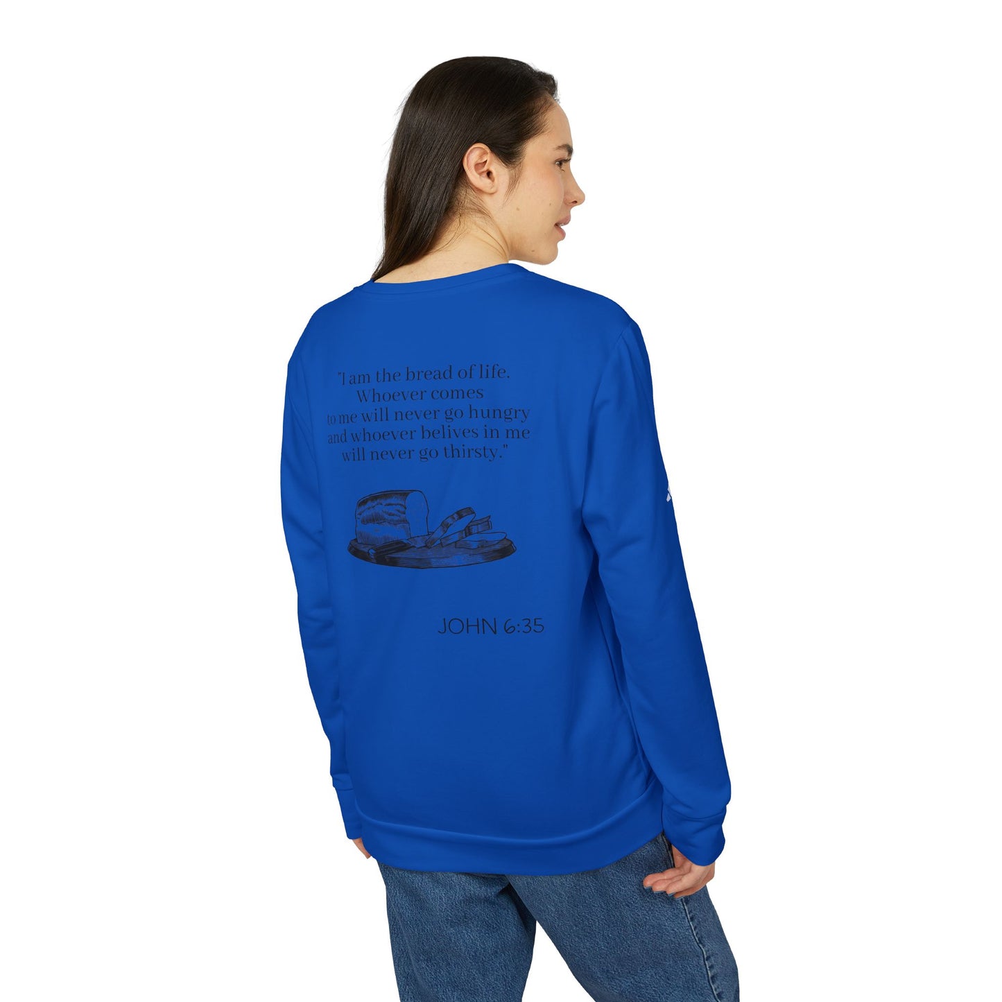 adidas® Unisex "Bread of Life" Fleece Crewneck Sweatshirt