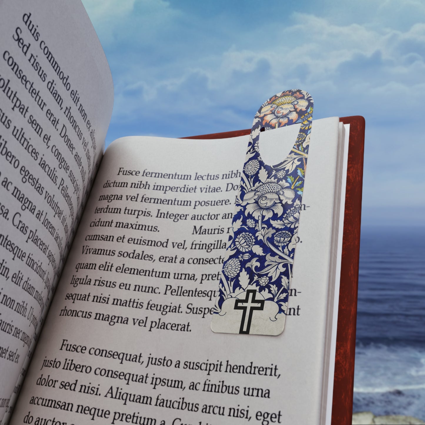 Ornate Cross Floral Bookmark