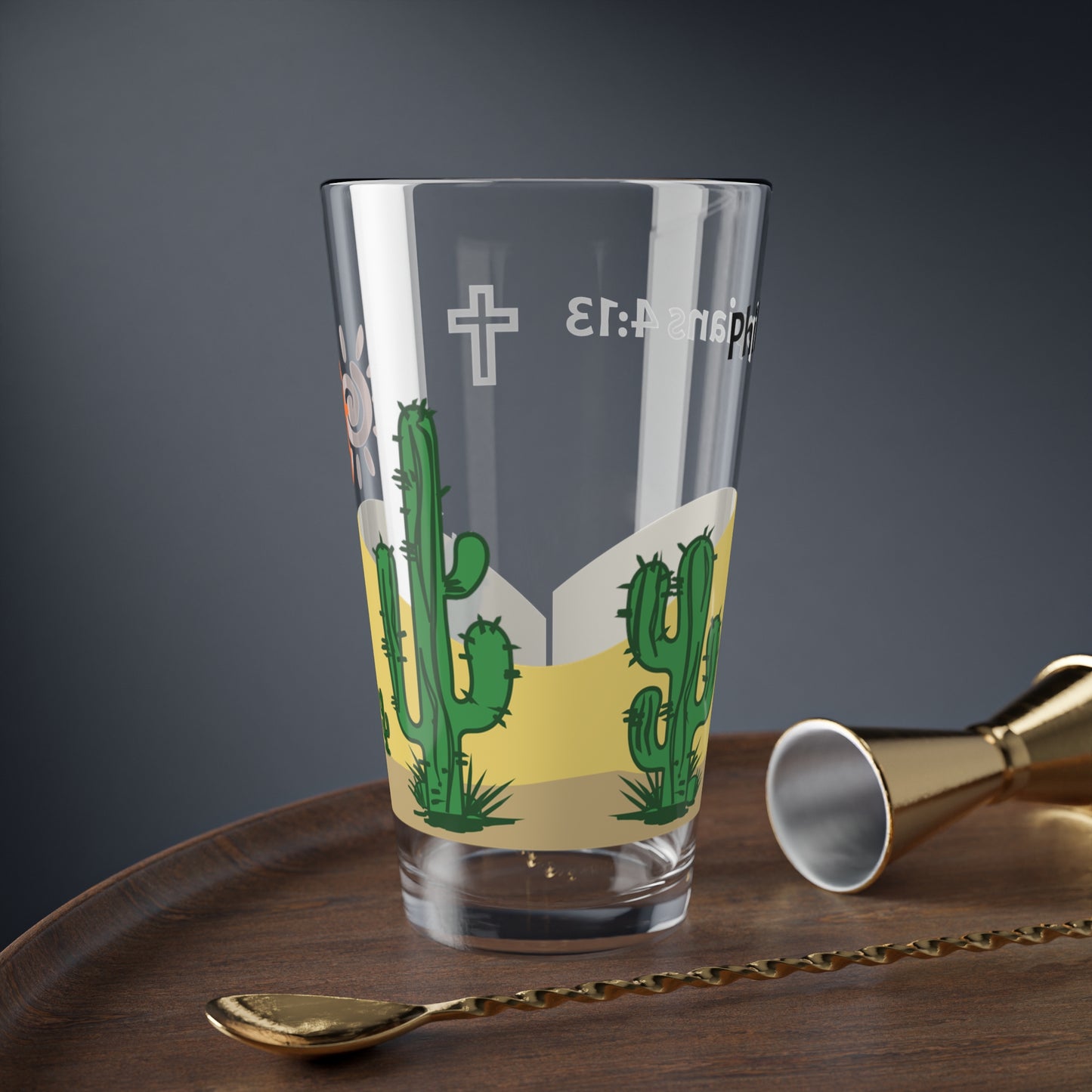 Philippians 4:13 Mixing Glass, 16oz